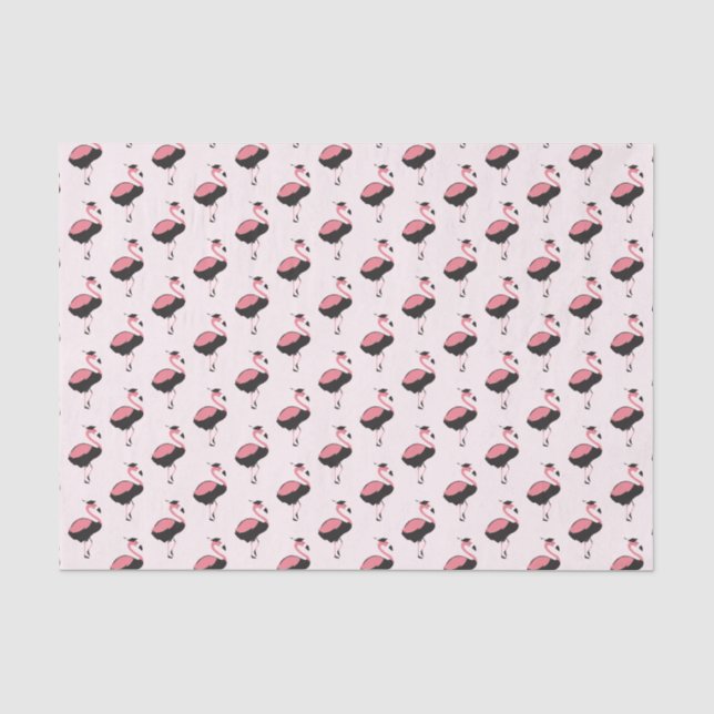 Papier Mousseline Flamant rose rose (Recto)