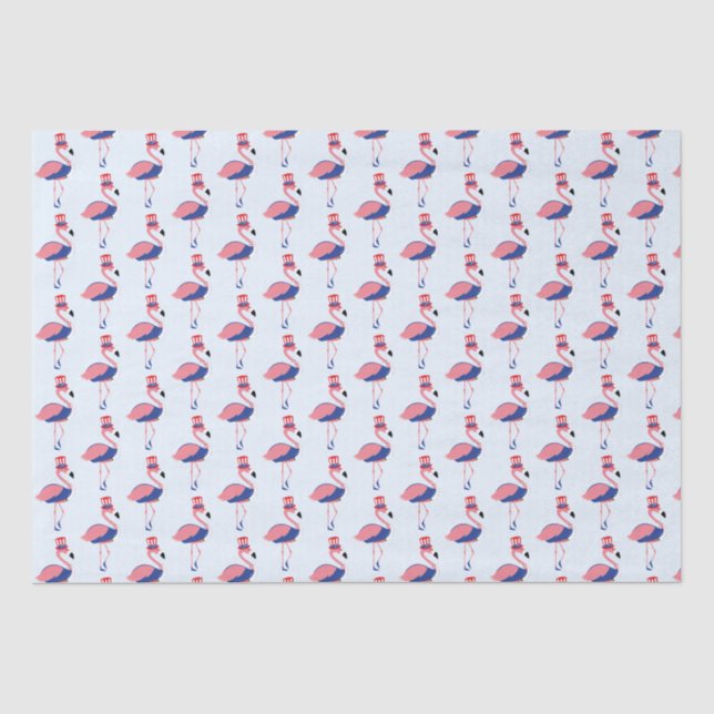Papier Mousseline Flamant rose rose Juillet 4 Fête (Recto)