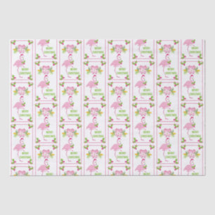 Papier Mousseline Flamant rose rose Motif de Noël tropical
