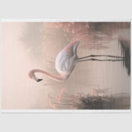 Papier Mousseline Flamant rose, Rose Rose, Lac Misty, Herbe Pampas