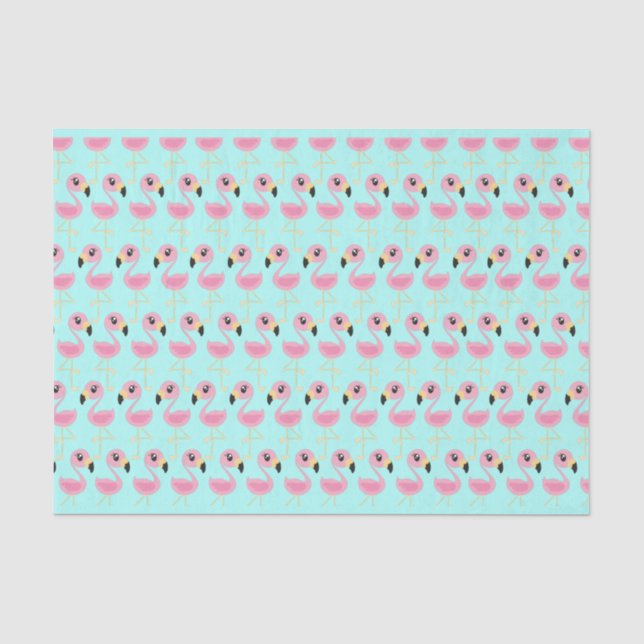 Papier Mousseline Flamant rose rose Tropical 1er anniversaire (Recto)