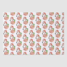 Papier Mousseline Flamant rose rose tropical Noël Santa Hat