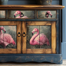 Flamant rose rose victorien Illustration Vintage