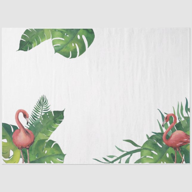 Papier Mousseline Flamant rose série Vibes tropicales Design 6 (Recto)