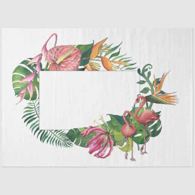 Papier Mousseline Flamant rose série Vibes tropicales Design 8 (Recto)
