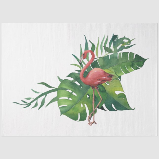Papier Mousseline Flamant rose série Vibes tropicales Design 9 (Recto)
