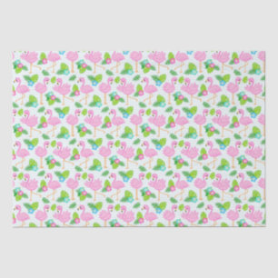 Papier Mousseline Flamant Tropical d'Été et Motif Floral
