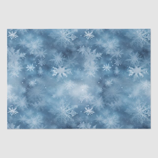 Papier Mousseline Flambeaux blancs d'hiver Noël (Recto)