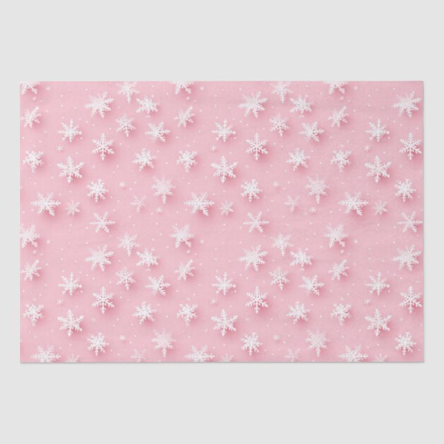 Papier Mousseline Flambeaux roses de Noël (Recto)