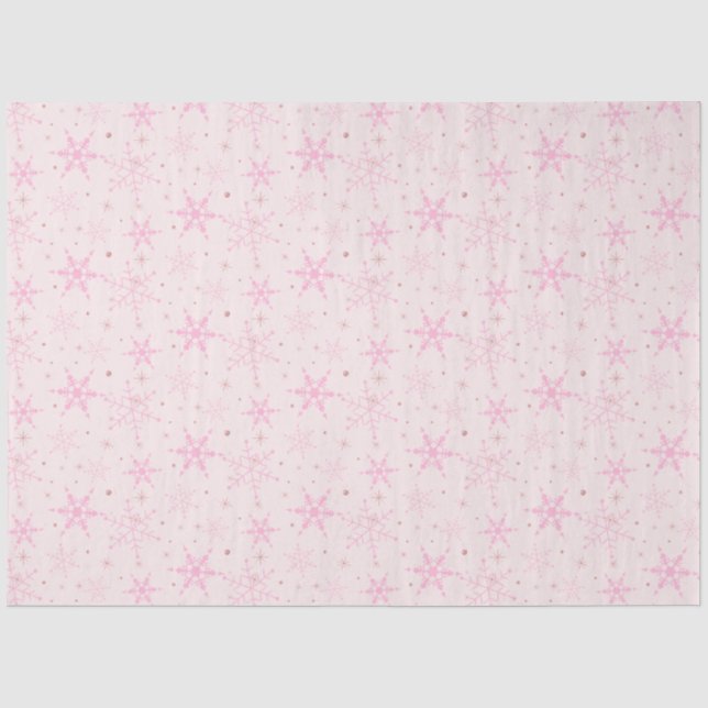 Papier Mousseline Flambeaux roses Noël rose (Recto)