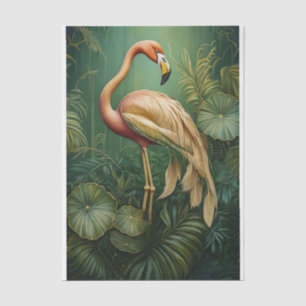 Papier Mousseline Flamingo Rose Féminin et Plumeux, Botanique Apaisé