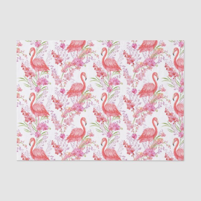Papier Mousseline Flamingo rose motif de plage (Recto)