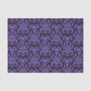 Papier Mousseline Flamme crânienne Damas dans les tons moody violet