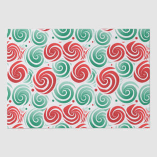 Papier Mousseline Flamme de Noël rouge, vert et blanc