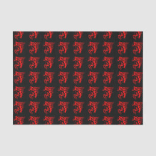 Papier Mousseline Flamme feu rouge Bronco Mustang Cheval sauvage