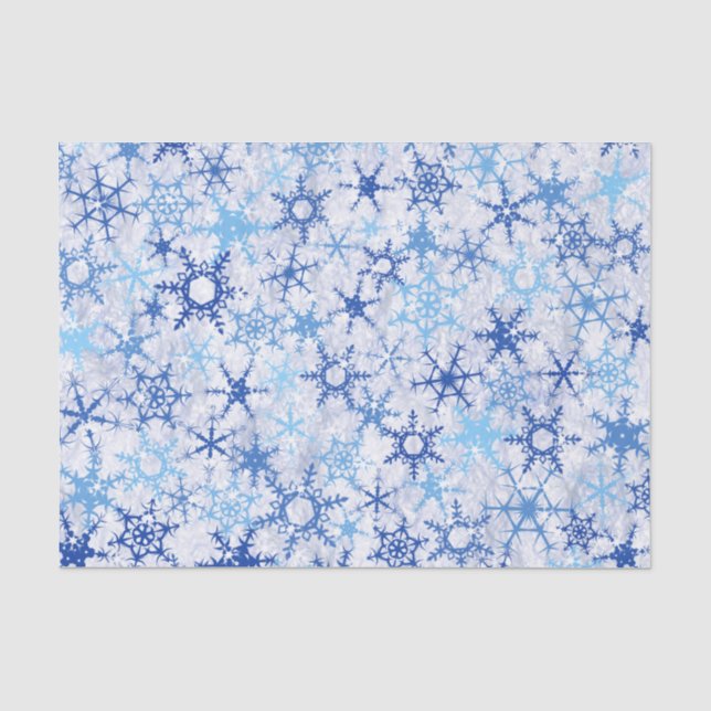 Papier Mousseline Flammes de neige bleues gelées (Recto)