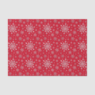 Papier Mousseline Flammes de neige gris argent mignonne sur rouge