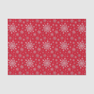 Papier Mousseline Flammes de neige gris argent mignonne sur rouge