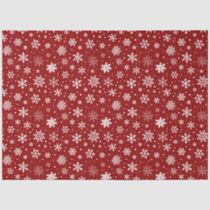 Papier Mousseline Flammes de neige rouges et blanches