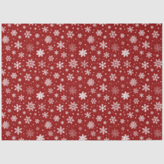Papier Mousseline Flammes de neige rouges et blanches