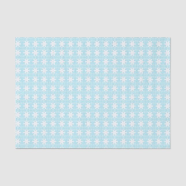 Papier Mousseline Flammes de neige sur le bleu clair (Recto)