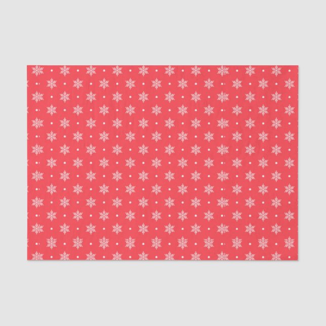Papier Mousseline Flammes De Neige Sur Rouge (Recto)
