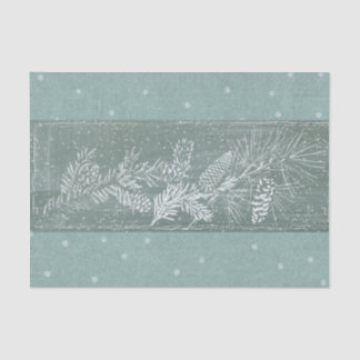 Papier Mousseline Fléau de neige Pinecone Turquoise Vert Vacances d'