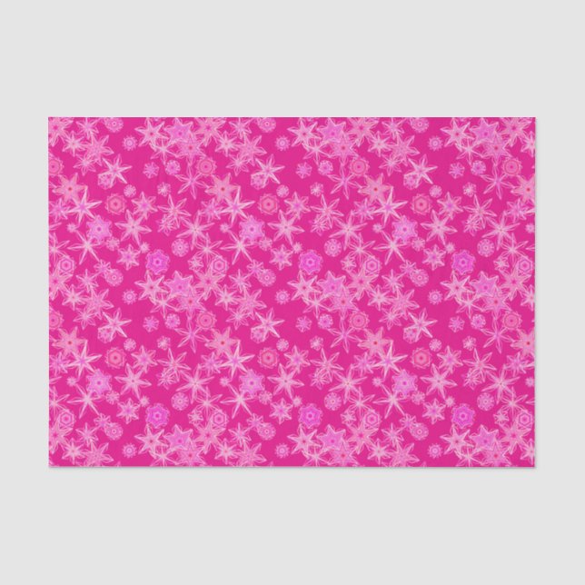 Papier Mousseline Flèche De Neige Géométrique Moderne, Rose Fuchsia  (Recto)