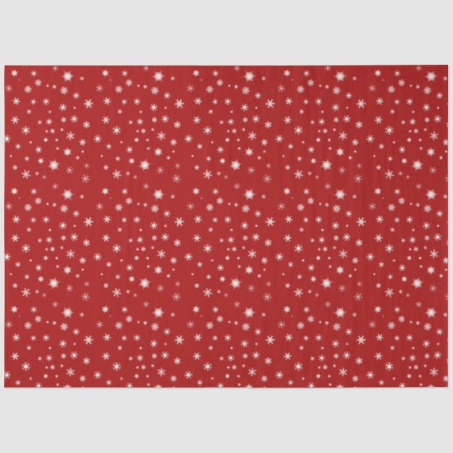 Papier Mousseline Flèche de neige rouge et blanc (Recto)