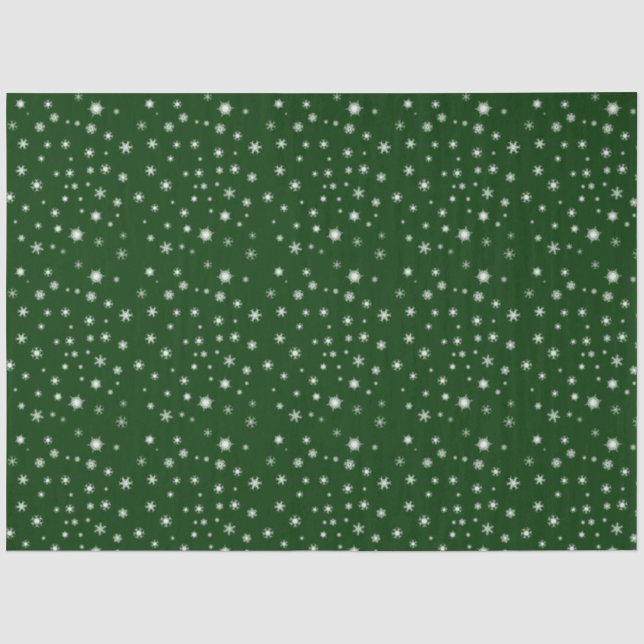 Papier Mousseline Flèche de neige verte et blanche (Recto)