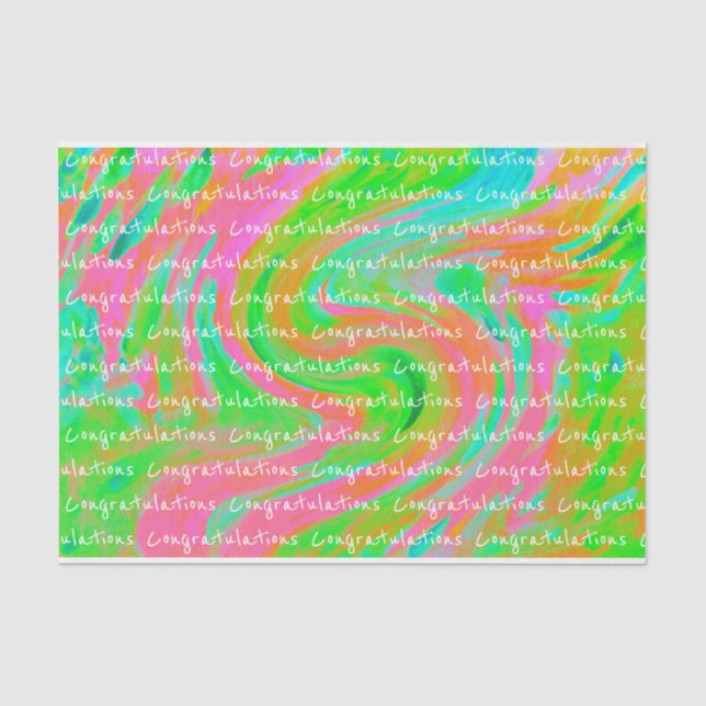 Papier Mousseline Flèche En Rose Et Vert (Recto)