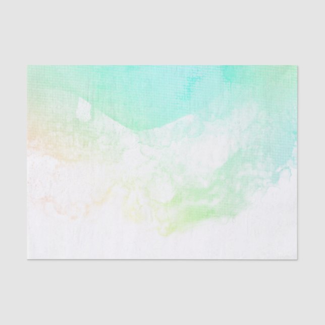 Papier Mousseline Flèches Abstraites vert et bleu (Recto)