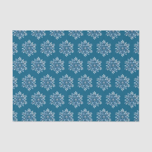 Papier Mousseline Flèches bleues hivernales (Recto)