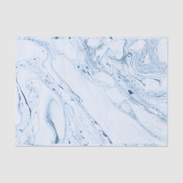 Papier Mousseline Flèches de marbre blanc et bleu (Recto)