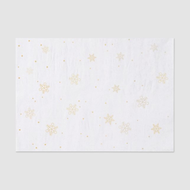 Papier Mousseline Flèches de neige en or (Recto)