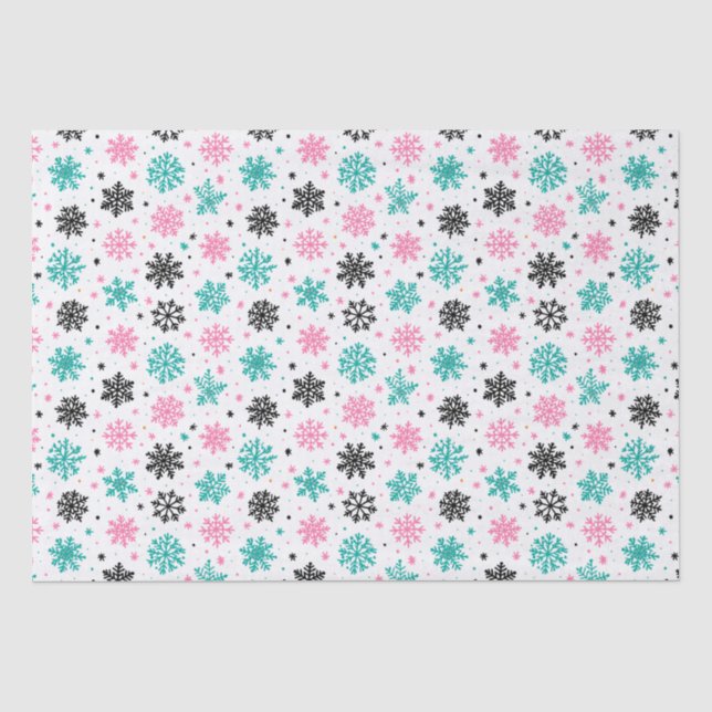 Papier Mousseline Flèches de neige rétro (Recto)