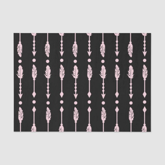 Papier Mousseline Flèches roses et noires Wild ONE 1ère fête d'anniv (Recto)