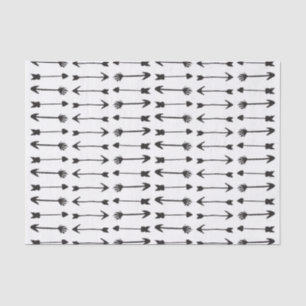 Papier Mousseline Flèches tirées par la main noires et blanches