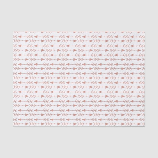 Papier Mousseline Flèches tribales Roses | Bohémien (Recto)