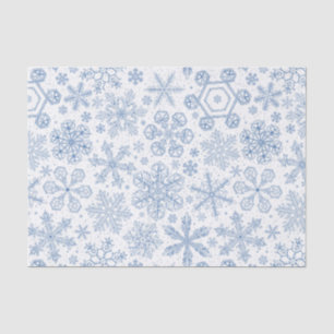 Papier Mousseline Fléchettes de neige grises sur blanc