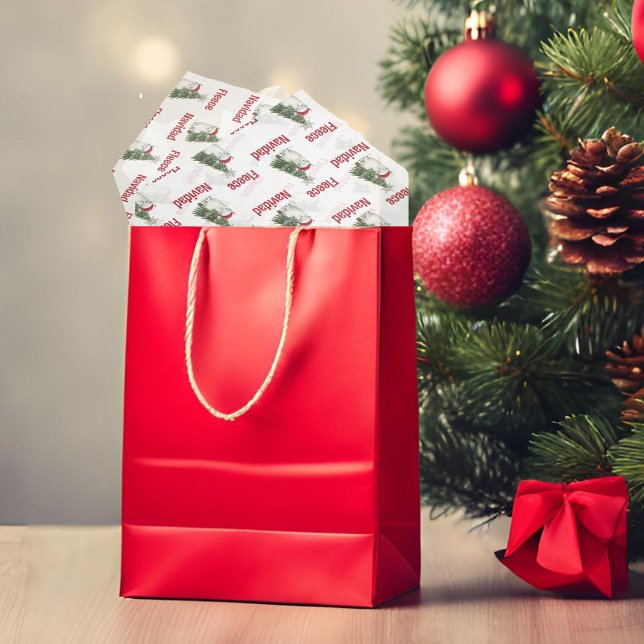 Papier Mousseline Fleece Navidad Alpaca (Fleece Navidad alpaca tissue paper)