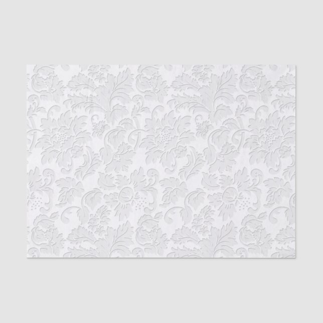 Papier Mousseline Fleur beige Damask (Recto)