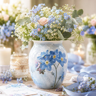 Papier Mousseline Fleur Bleue Tendre Myosotis Macro