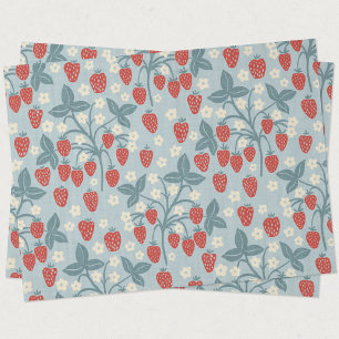Papier Mousseline Fleur Botanique Rétro Cottagecore à la Fraise