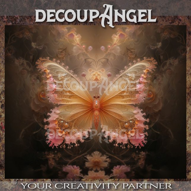 Papier Mousseline Fleur capricieuse - Découpage papillon Imaginaire (Créateur téléchargé)