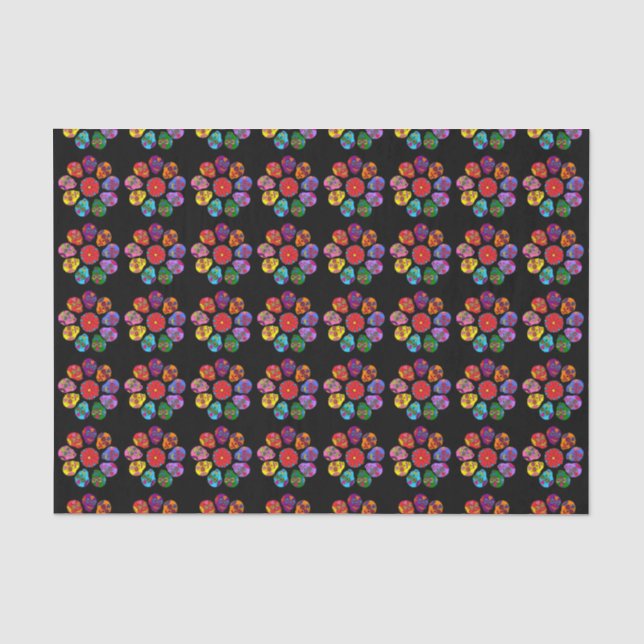 Papier Mousseline Fleur crâne de sucre (Recto)