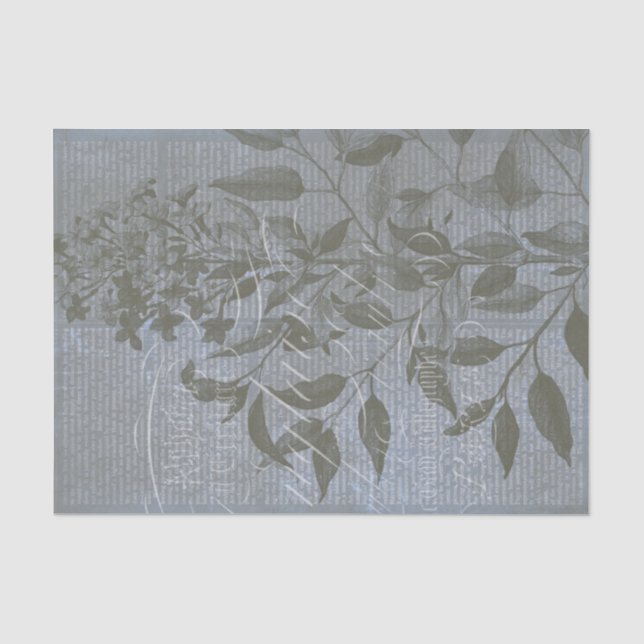 Papier Mousseline Fleur de Bleu I (Recto)