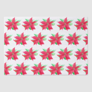 Papier Mousseline Fleur de Noël rouge de Poinsettia