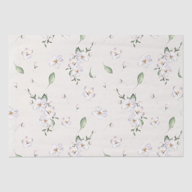 Papier Mousseline Fleur de printemps élégante aquarelle (Recto)