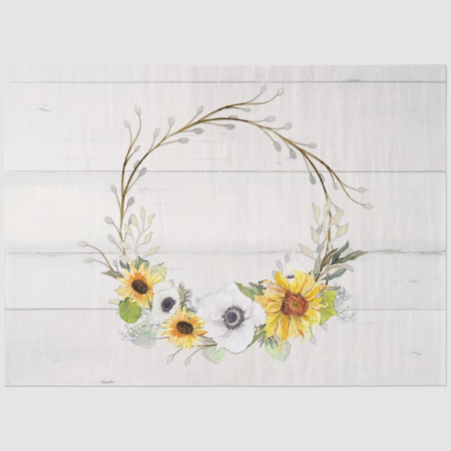 Papier Mousseline Fleur de tournesol Fleur de couronne Anémonique Fo (Recto)